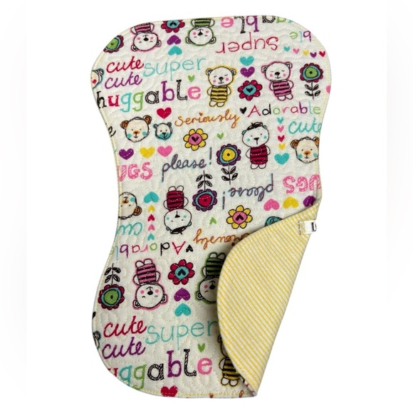 Hand Crafted Other - Hand Crafted Baby Burp Cloth Flannel Contoured Padded Fabric Quilted Reversible